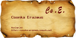 Csonka Erazmus névjegykártya